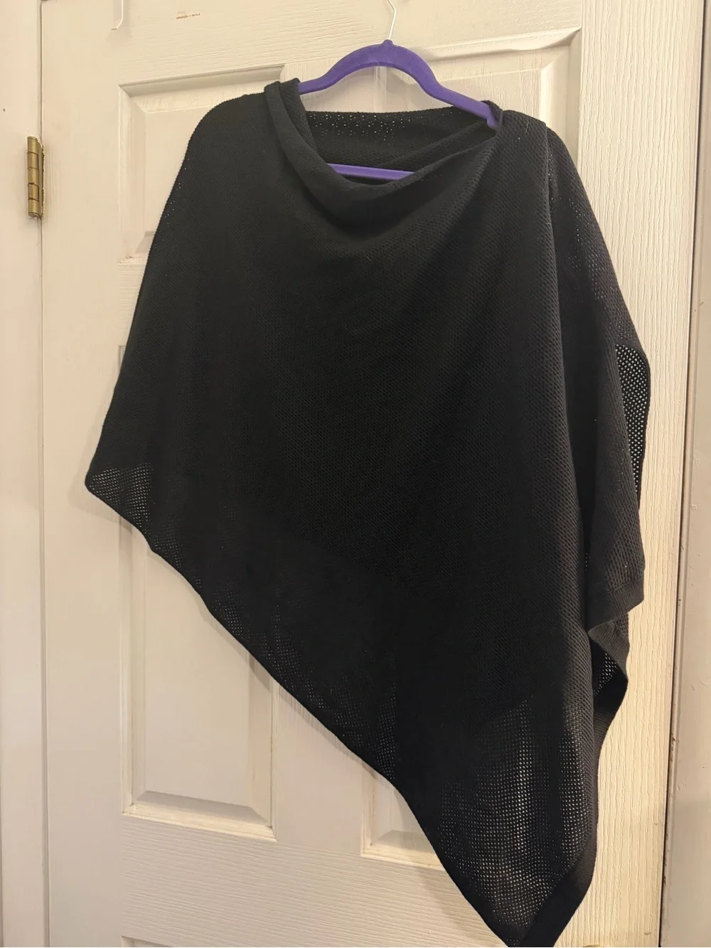 Quince Cotton Cashmere Black Women's Knit Poncho - Picture 2 of 4
